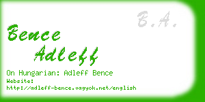 bence adleff business card